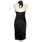 Cache  Vintage 90s Satin Corset Halter Dress Womens Size 8 Black Classic Backless Photo 8