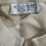 St. John Boutique Cream Textured Bomber Jacket with High Collar Photo 6