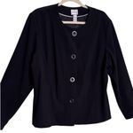 Chico's Blazer Black Jacket Casual XL Blazer Button Front Crew Neck Photo 3