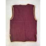 Jaclyn Smith Vintage Sweater Vest Sz L Burgundy Shimmery Holiday Party Button Up Photo 6