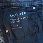 MOTHER Denim Insider Crop Step Fray Jeans in Train Stops Wash Size 25 Black Photo 6