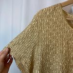 Vintage! Helene St Marie Gold Bubble Popcorn Short Sleeve Tunic Shirt Blouse Top Size M Photo 2