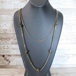 Vintage Necklace Two Chain with Knot Design Long Necklace 36.5" Photo 0