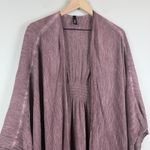 Torrid  Kimono Cardigan Women's OS Dusty Rose Smocked Open Toppe Butterfly Sleeve Photo 1