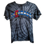Black and Blue Short Sleeve Tee with Dynamic Spiral Design Tie Dye Colorado Photo 0