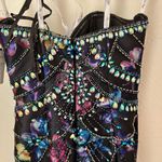 Ellie Wilde NWT  Mon Cheri strapless beaded black floral prom dress size 2 Photo 48