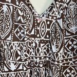 Tori Richard Tori Richards Honolulu Dress Medium Brown White‎ Printed Maxi Flutter Sleeveless Photo 2