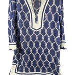 Debbie Katz Tunic Shirt Dress XL Cover Up White Navy SANDY PIPER Resort Boating Blue Photo 0