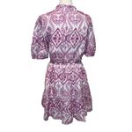 Sugar Lips  Evelyn Eyelet Jacey Babydoll Mini A-Line Dress Magenta-White Size M Photo 3