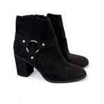 SO  Black Ankle Boots‎ Size 7.5 Casual Block Heel Ring Accent Photo 0