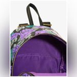 Lounge Fly  Black and Purple Floral Backpack Photo 6