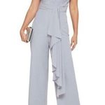 Lavish Lice Lavish Alice Pleated Asymmetric Wide Leg Jumpsuit in Blue Gray Size 4 Photo 0
