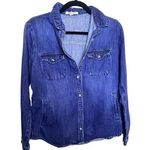 Life in Progress  Denim chambray Button Up Blouse Top Size XS Photo 0