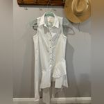 Anthropologie Sleeveless Buttondown Asymmetrical Ruffle Hem Dress Photo 2