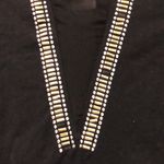 Bebe  Stretchy LS Bodysuit Black Gold silver studs Size M/L Stretch‎ Photo 2