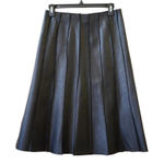 Anne Klein  Leather A Line Flare Skirt Black Size 4 Small Photo 0