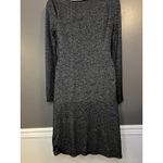 Loft  Dress Womens Small Gray Knit Long Sleeve Ruched Side Sheath Work Office Photo 5