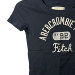 Abercrombie & Fitch VTG  Y2K Shirt Ladies XS Navy Arch Spellout Faded Iconic Photo 0