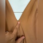 ZARA  New With Tag Women's V-Neck Thin Straps Long Satin Dress Brown Size Medium Photo 9