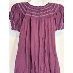 Little Yellow Button Purple Smocked Cotton & Modal Short Sleeve Blouse‎ Size S Photo 6