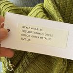 Torn By Ronny Kobo metallic Olive green gorgeous crochet dress Photo 3