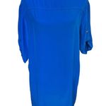 Amanda Uprichard Silk Shirt Mini Dress Royal Blue Size Medium Photo 6