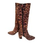 Marc Fisher Lella Wide Calf Tall Shaft Leopard Fashion Boots Women's 8W Glam Y2K Photo 2