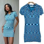NATIVE Daughters Women's Blue Knit Bodycon Dress size Medium Photo 1