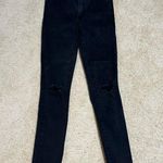 Abercrombie & Fitch Ultra High Rise Super Skinny Ripped Black Jeans Photo 0