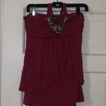 Wet Seal Fancy Burgundy Tube Top with Tie Photo 0