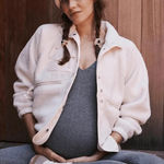 Free People NWT  X Hatch Maternity Hit The Slopes‎ Fleece Jacket Medium Photo 0