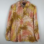 Tahari Women 100% Linen Tropical Button Up Shirt M Multicolor Beachy Flax Resort Photo 0