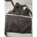 ZARA Womens Black Linen Halter Top With Button Front & Tie Neck Photo 4