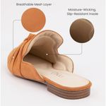 MUSSHOE Women's 8.5 US Tan Mules Comfortable Slip On Pointed Toe Flats Photo 8