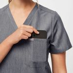FIGS  Catarina One-Pocket Scrub Top Graphite Gray Medium Nurse Healthcare Classic Photo 3