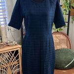 Whistles Navy Blue Quilted Short Sleeve Shift Dress Size 12 Photo 0