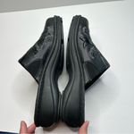 Naot Black Leather Mules 41 Decorative floral embroidered Stitching Size 10 Photo 11