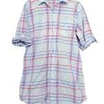 Lauren Ralph Lauren RLL Women’s Size M Light Blue Pink Plaid Sleep Shirt Tunic Size M Photo 0