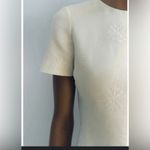 ZARA   Womens Mini Dress M Ecru Off White Embroidered Linen blend Photo 2