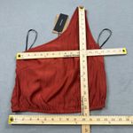 VERO MODA NWT Top One Shoulder XS Barn Red Sleeveless Textured Elastic Blouse Photo 3