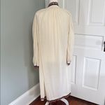 Vintage 1970s Ayers Elegant Cream Embroidered Long Sleeve Dress Size XL White Photo 2