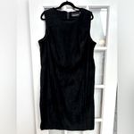 Sag Harbor  Black Faux Suede Sleeveless Cocktail Career Shift Dress Plus Size 18W Photo 8