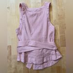 By Anthropologie Linen Blend Cropped Pink Wrap Vest Size XXS Photo 1