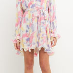 Endless Rose New!  Tie-Dye Chiffon Pleated Mini Dress, XS Photo 0
