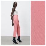 ZARA NEW Salmon Pink Viscose Blend Cropped Pants Size 6 Photo 3
