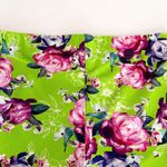 Torrid [] Neon Green Floral Rose Print Lattice Lace Up Side Swim Shorts Size 1X Photo 4