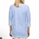 GRETCHEN SCOTT Embroidered Pinstripe Tunic The Reef Blue Size M Size M Photo 1