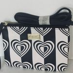 Betsey Johnson  black and white heart wristlet purse Photo 0