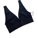 We Wore What  V Neck Knit Sport Bra Top in Black size XS NWT Photo 1