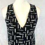 Old Navy black and white artistic brush stroke vneck shift dress size medium Photo 3